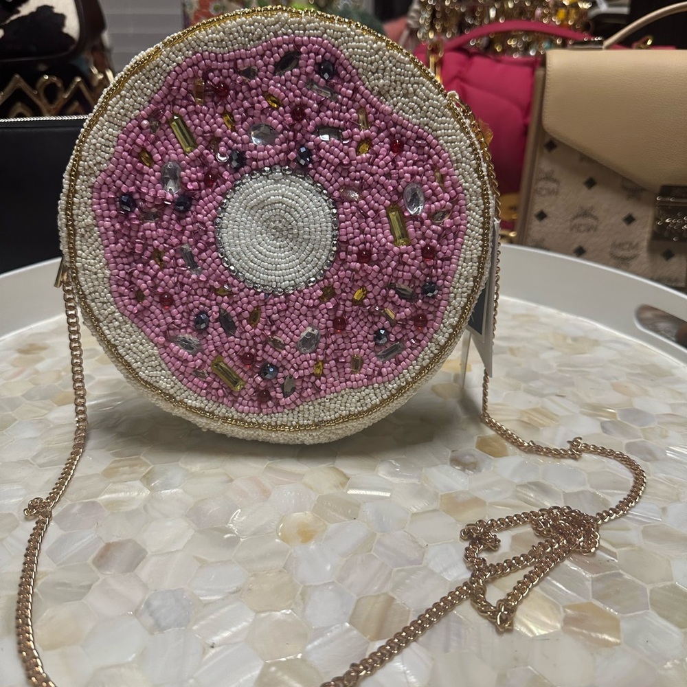 Marshalls Pink Beaded Donut Crossbody Bag - Picture 2 of 7